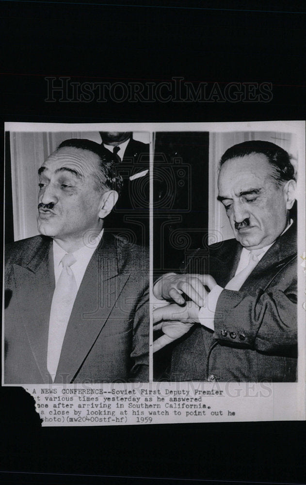 1959 Press Photo News Conference With Anastas Mikoyan - Historic Images
