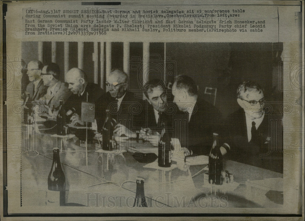 1968 Press Photo Communist summit meeting Soviet German - Historic Images