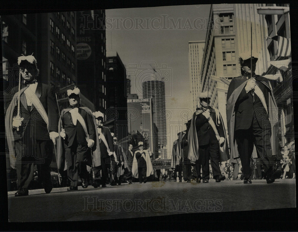 1962 Press Photo Grand Knights march Columbus parade - Historic Images