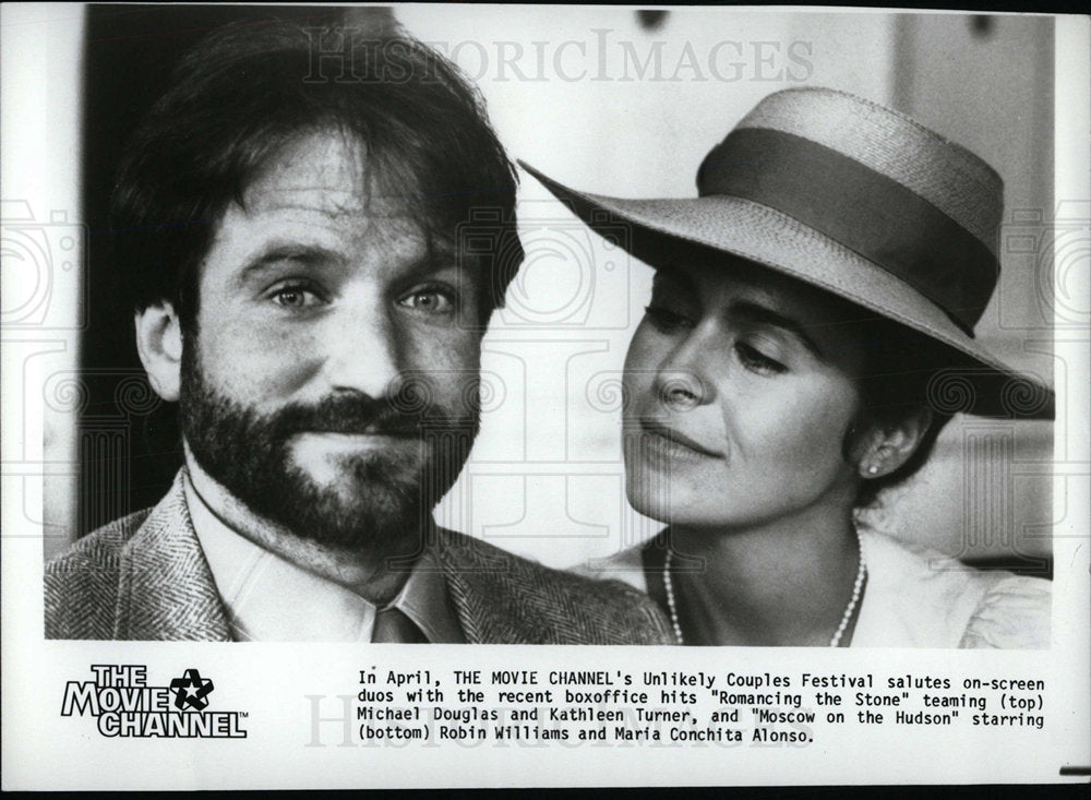 1996 Press Photo Copy Robin Williams &amp; Maria Alonso - Historic Images