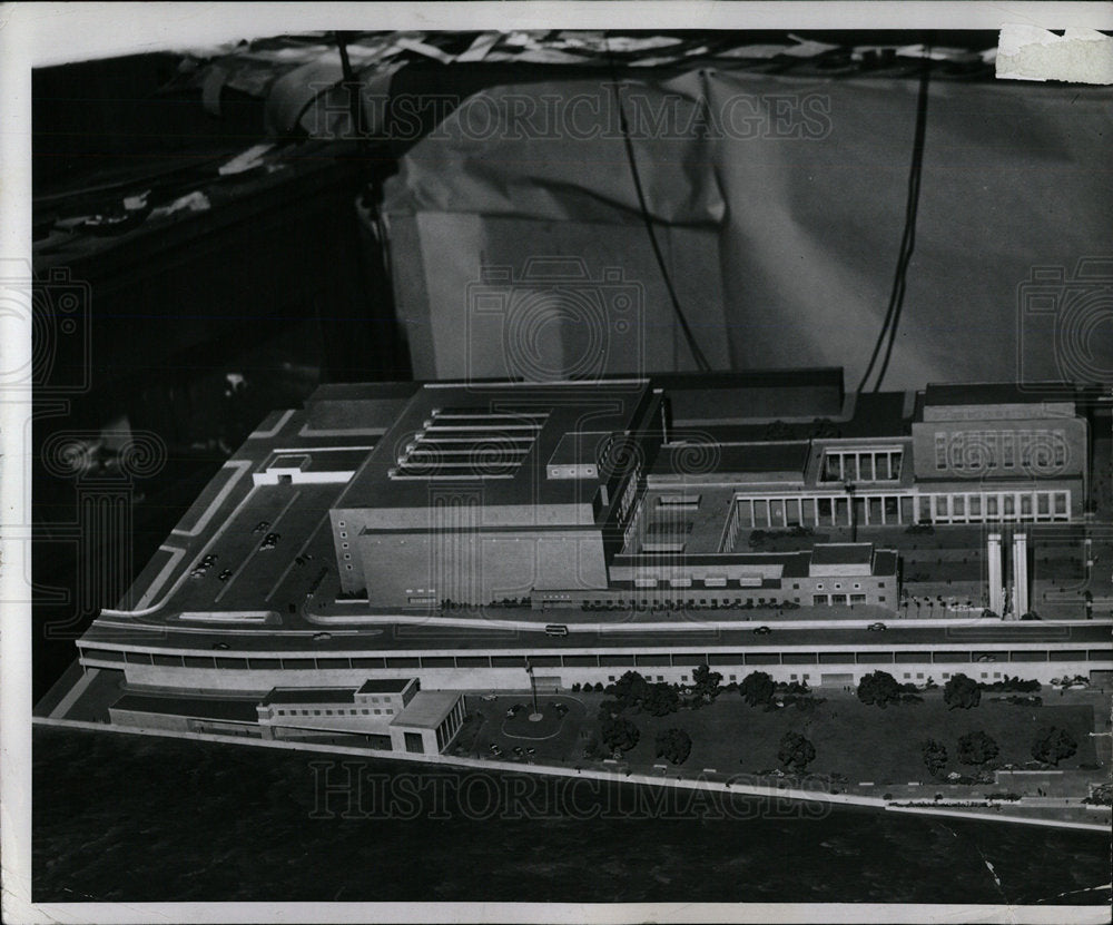 1944 Press Photo The Proposed Detroit Civic Center. - Historic Images