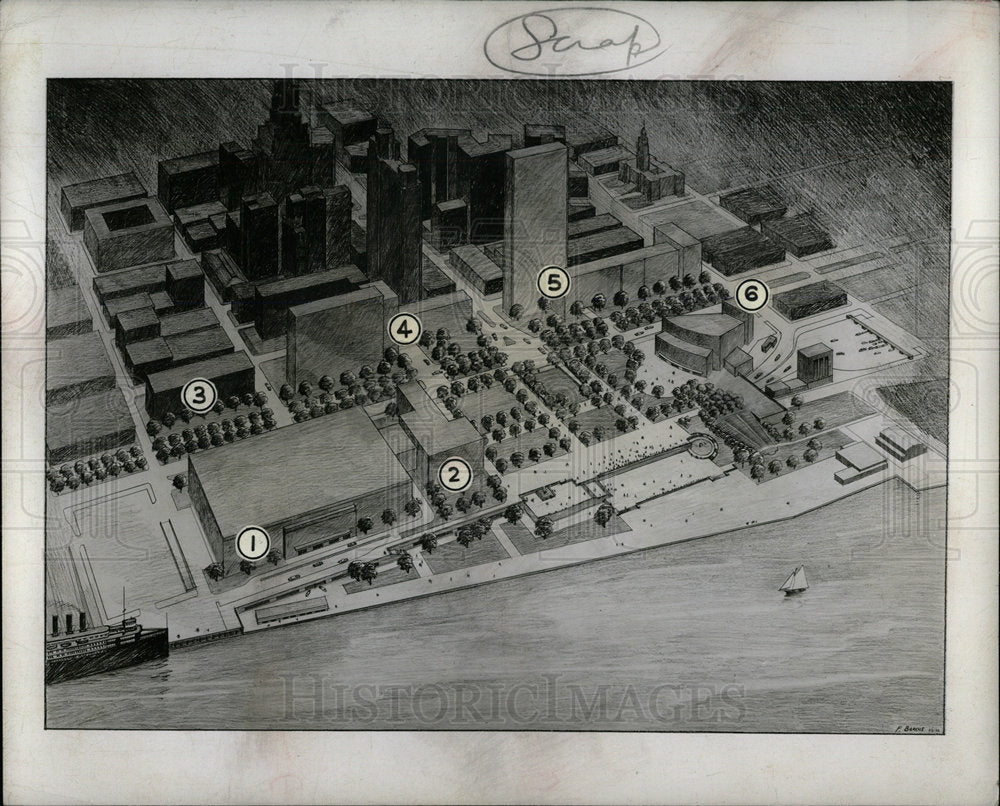 Press Photo diagram proposed civic center - Historic Images
