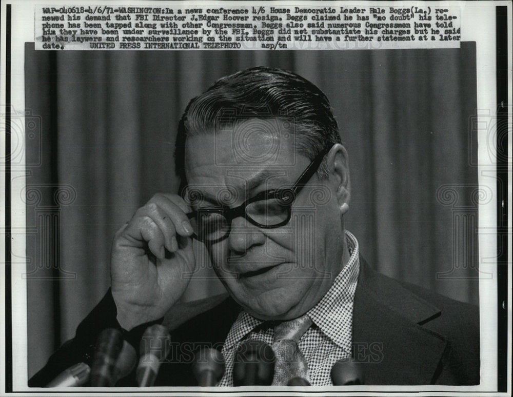1971 Press Photo Democratic Leader Hale Boggs Renew Dem - Historic Images
