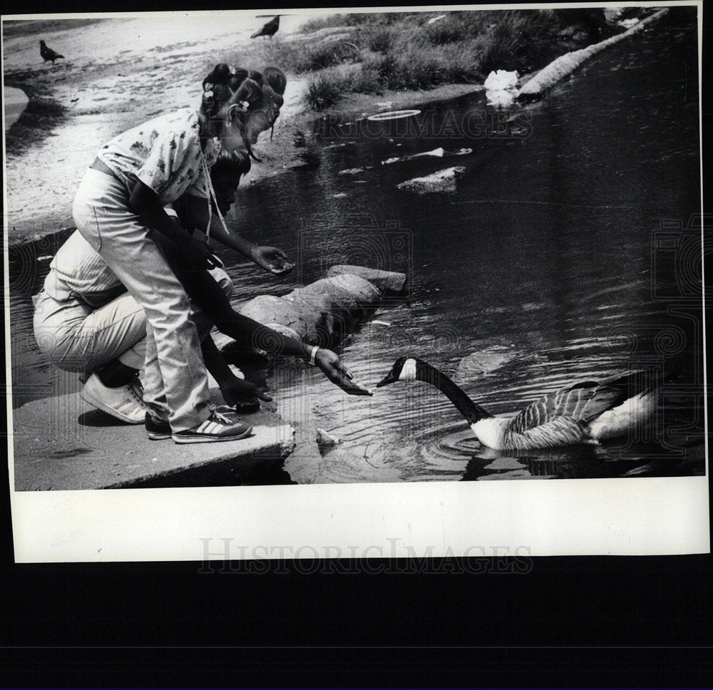 1981 Press Photo Lana Turner Daniell Cunningham goose  - Historic Images