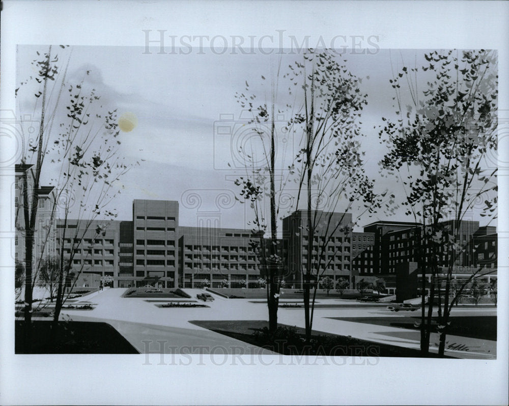 1974 Press Photo Webber Memorial Harper Hospital Center - Historic Images