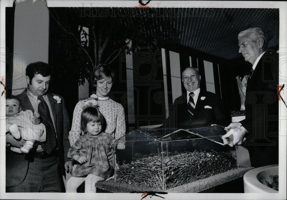 1971 Press Photo Home Furniture Flower Show Detroit - Historic Images