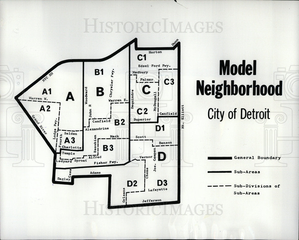 1971 Press Photo Detroits Model Neighborhood sub area - Historic Images