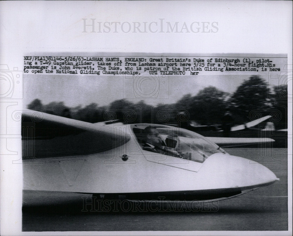 1963 Press Photo Great Britain Duke Edinburgh Capstan  - Historic Images