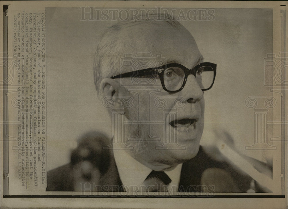 1969 Press Photo Dr Milton S Eisenhower president - Historic Images