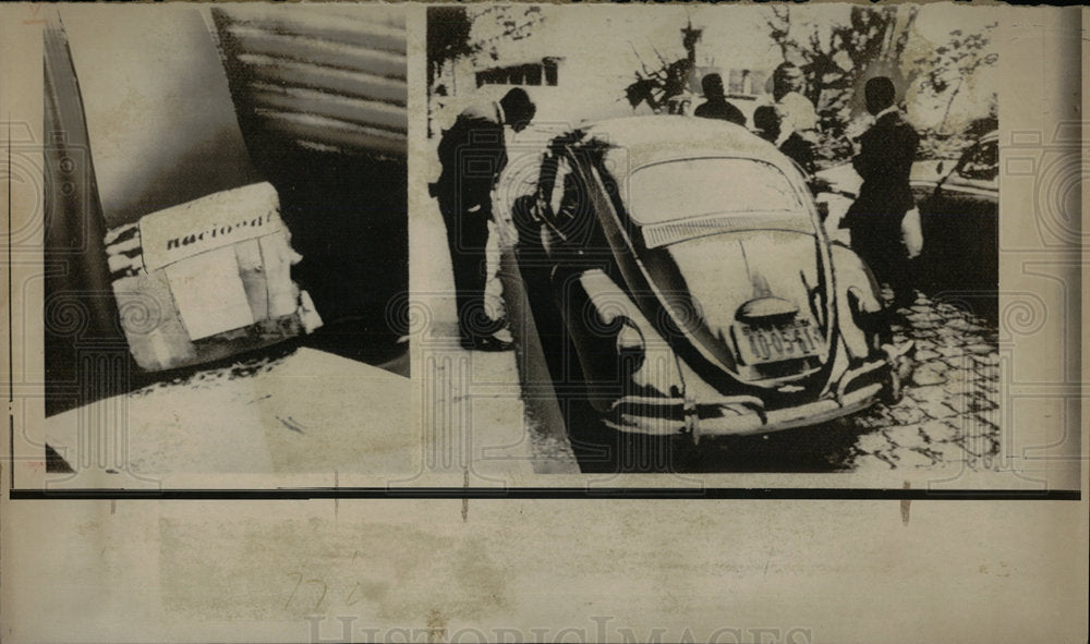 1969 Press Photo Newsmen Inspect Block Limousine Elba  - Historic Images