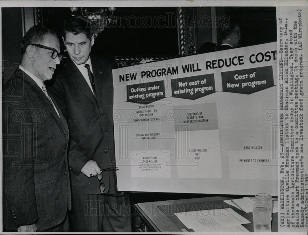 1961 Press Photo Allen Ellender Senator Politician Mich - Historic Images