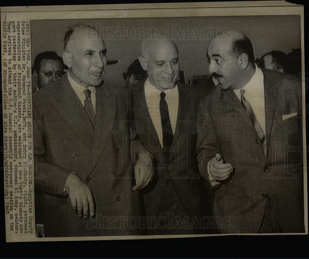 1967 Press Photo Sabry El-Kholy Egyptian UN Mahmoud  - Historic Images