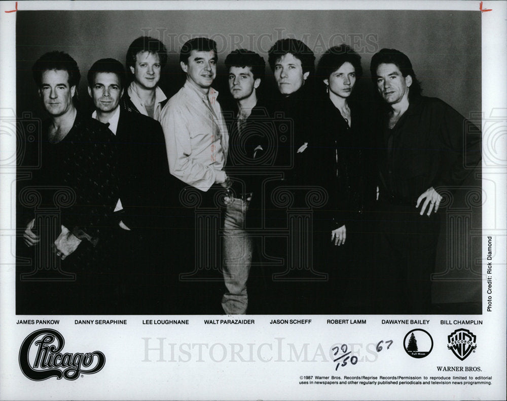 1987 Press Photo Chicago rock group James Pankow Danny - Historic Images