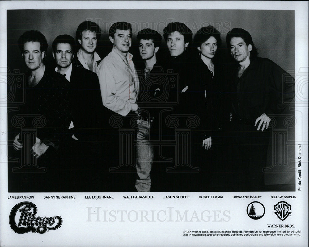 1987 Press Photo Chicago American Rock Band Musicians - Historic Images