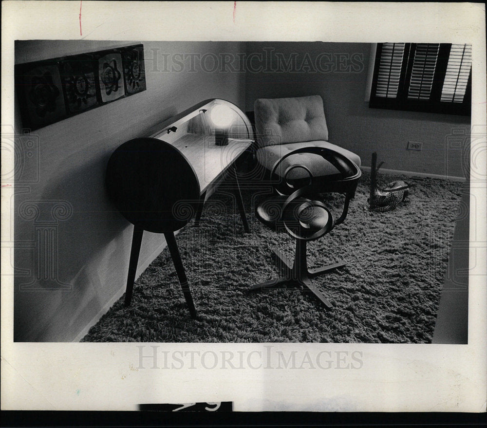 1969 Press Photo Danish Furniture Interior Decorating  - Historic Images