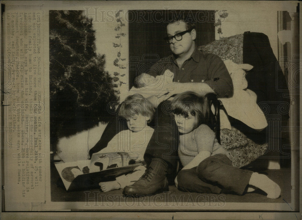 1970 Press Photo Paul Bibb Family Cancer Victim Husband - Historic Images