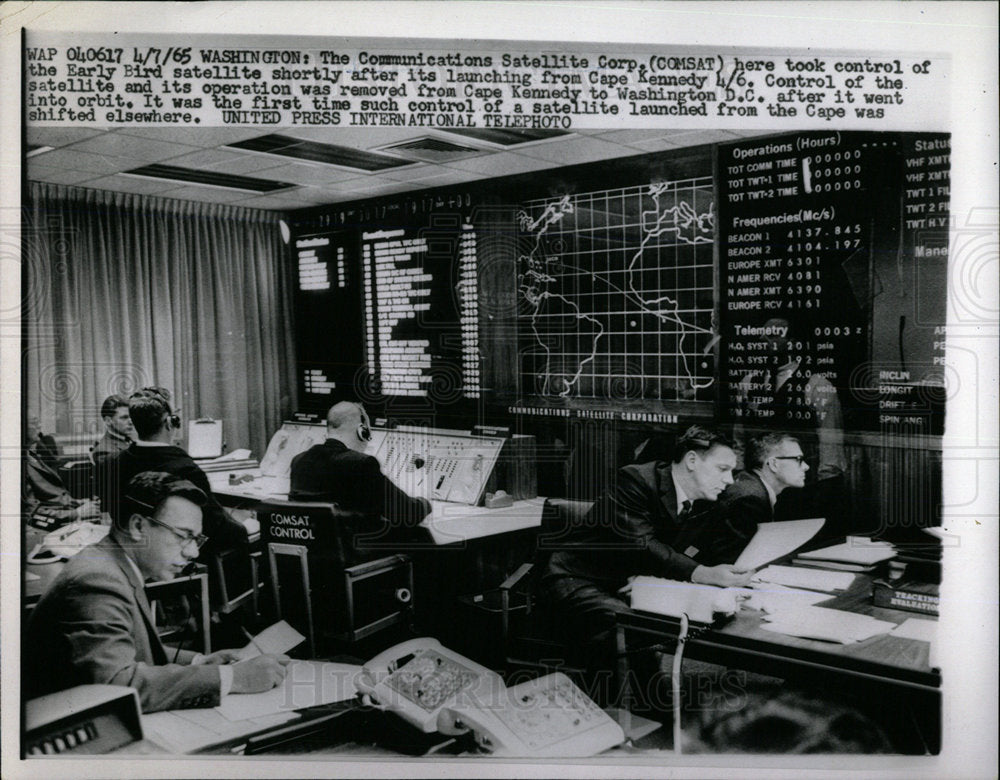 1965 Press Photo Communication Satellite Corp Kennedy  - Historic Images