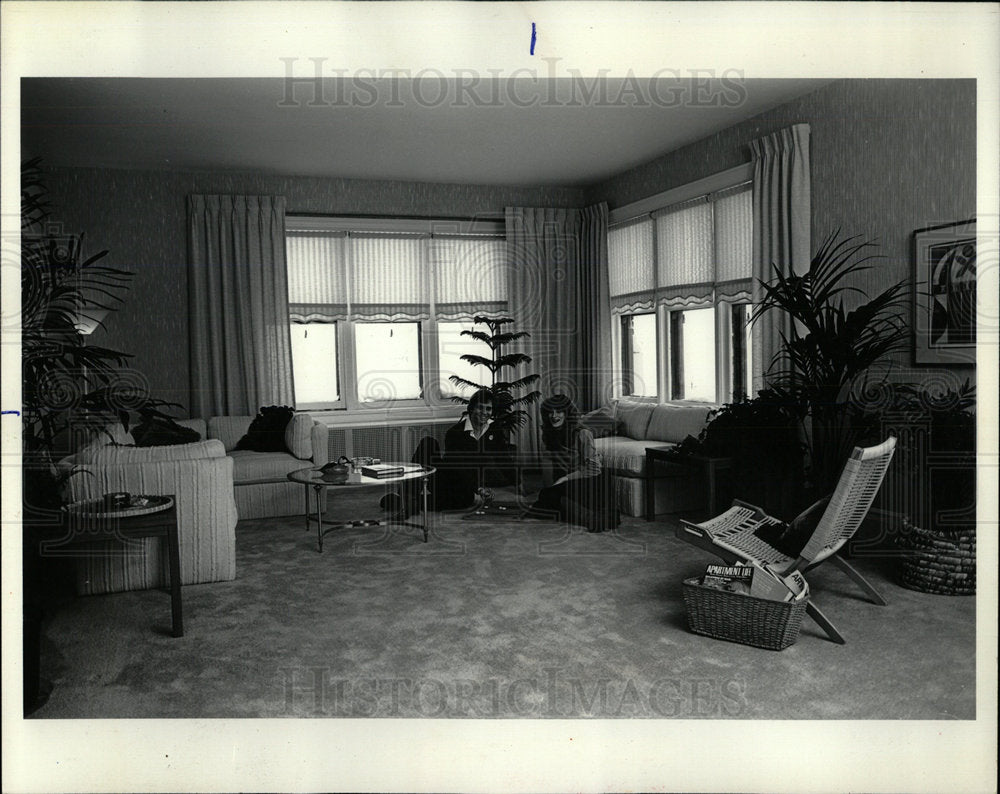 1979 Press Photo Living Room Hampton House Condominiums - Historic Images