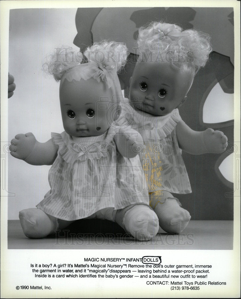 Press Photo Mattel Magic Nursery Infant Doll Boy Girl - Historic Images
