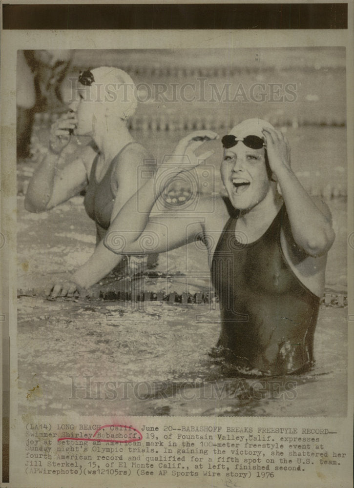 1976 Press Photo Shirley Babashoff Fountain Valley Swim - Historic Images