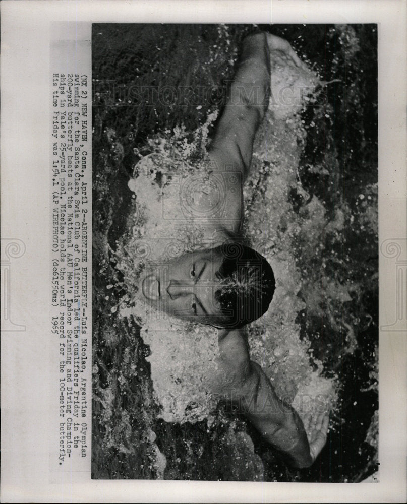 1965 Press Photo Luis Nicolau Swims - Historic Images