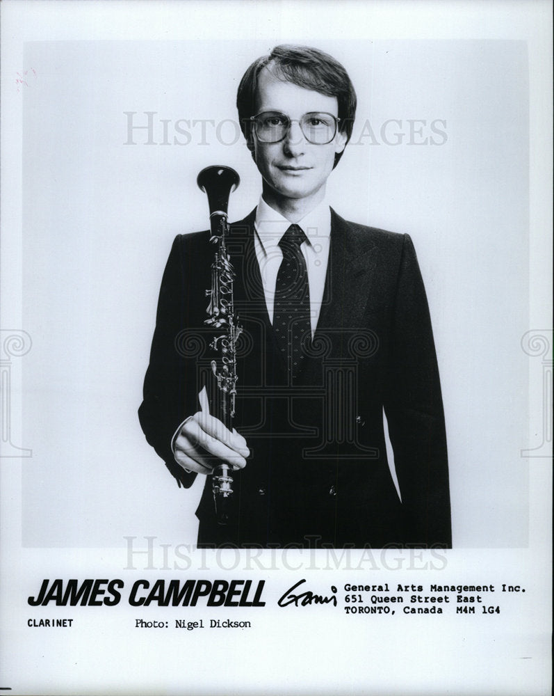 1989 Press Photo James Campbell Clarinetist Musician - Historic Images