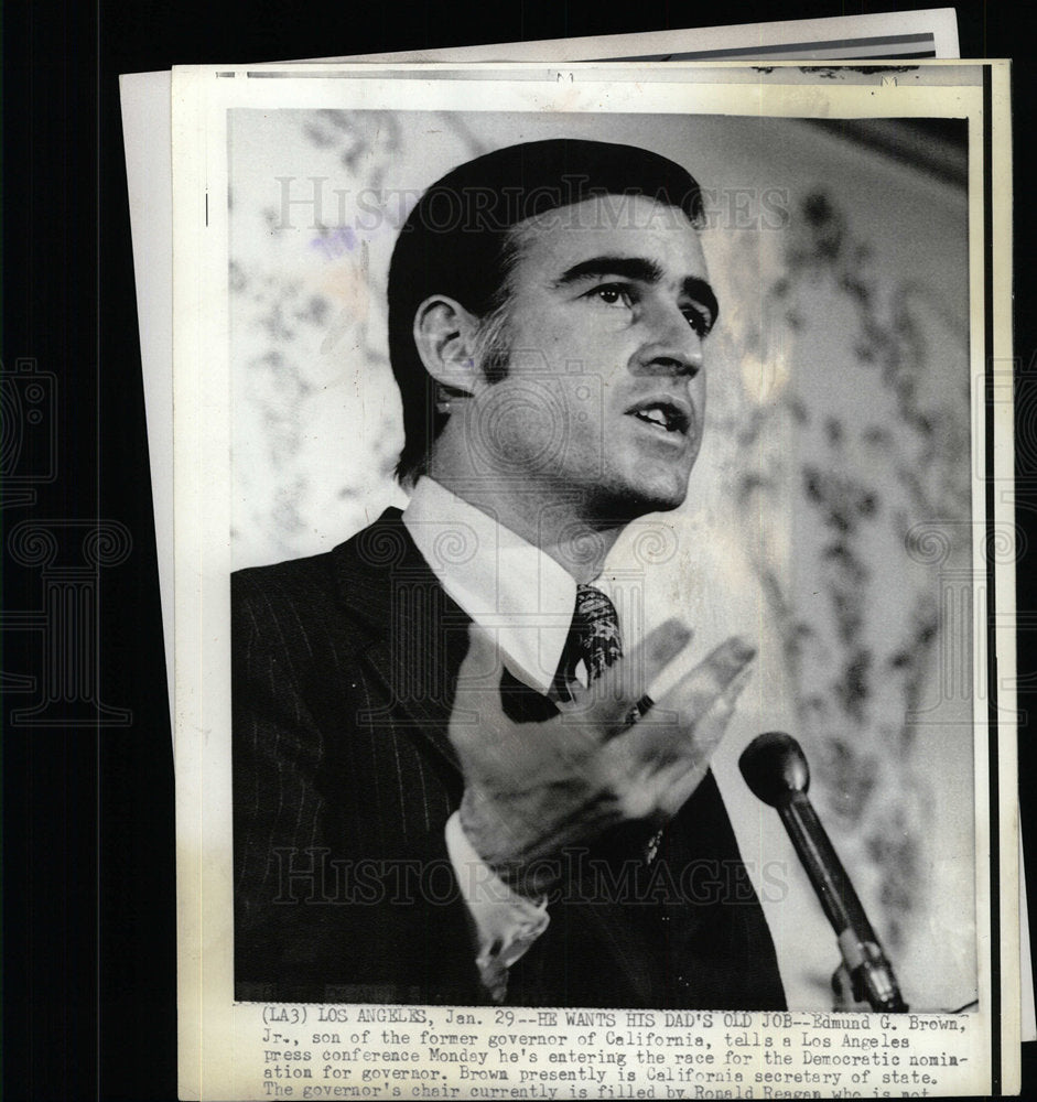 1976 Press Photo Edmund Jerry Brown American politician - Historic Images