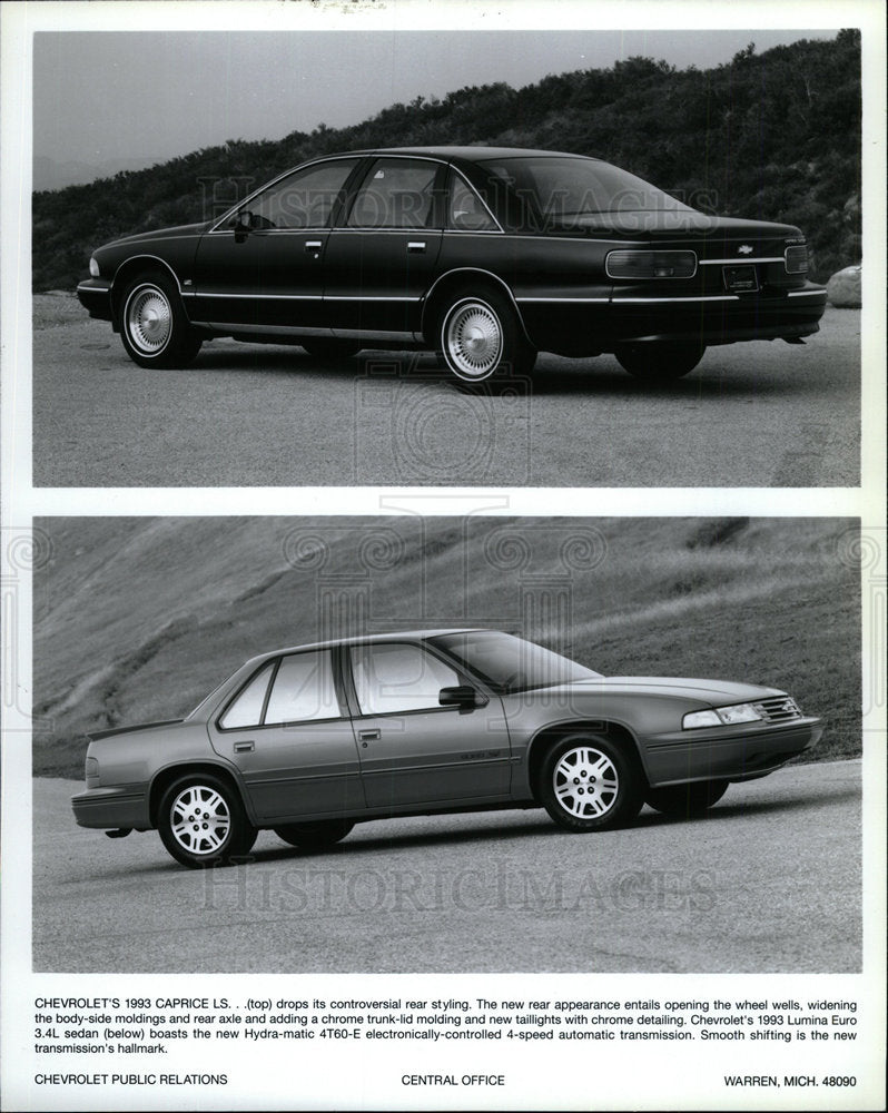 1992 Press Photo Chevrolet Caprice Lumina Euro - Historic Images