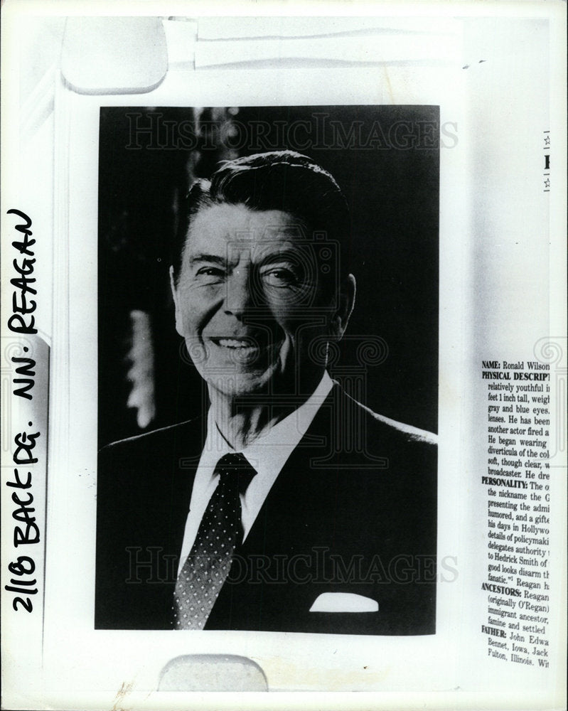 1993 Press Photo Ronald Reagan President - Historic Images
