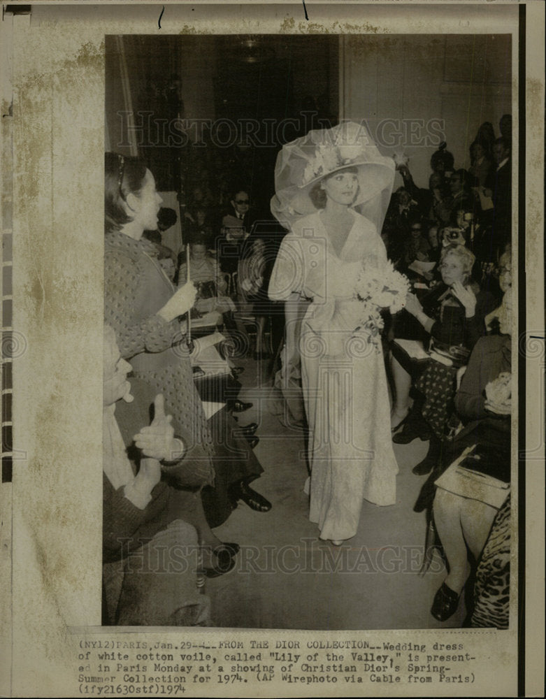 1974 Press Photo Christian Dior's France Fashion Event - Historic Images