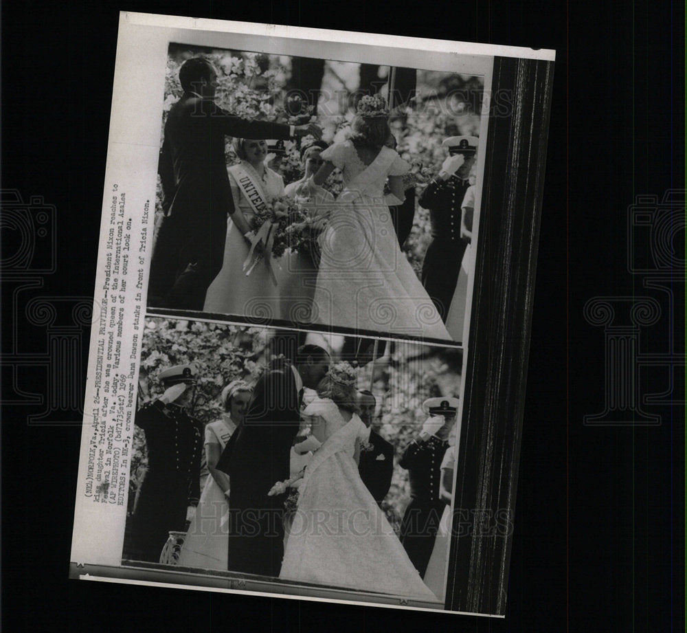 1969 Press Photo Pres Nixon Daughter Crowned Azalea Fes - Historic Images
