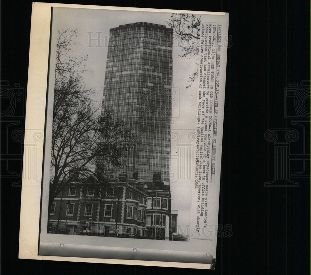1964 Press Photo London New Skyscraper Over Old Bldgs - Historic Images