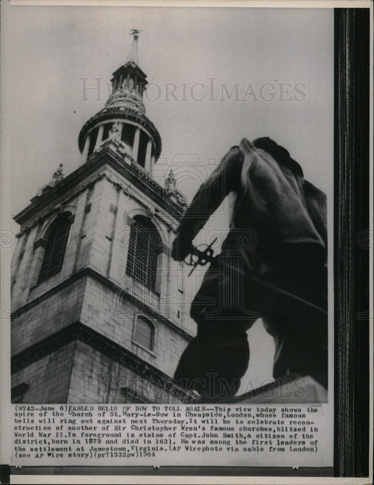 1964 Press Photo Church St. Mary-Le-Bow Cheapside, Lond - Historic Images