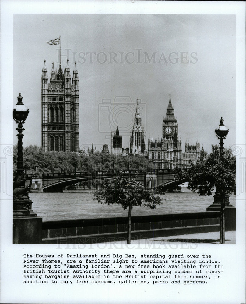 1991 Press Photo Parliament House Big Ben London Thames - Historic Images