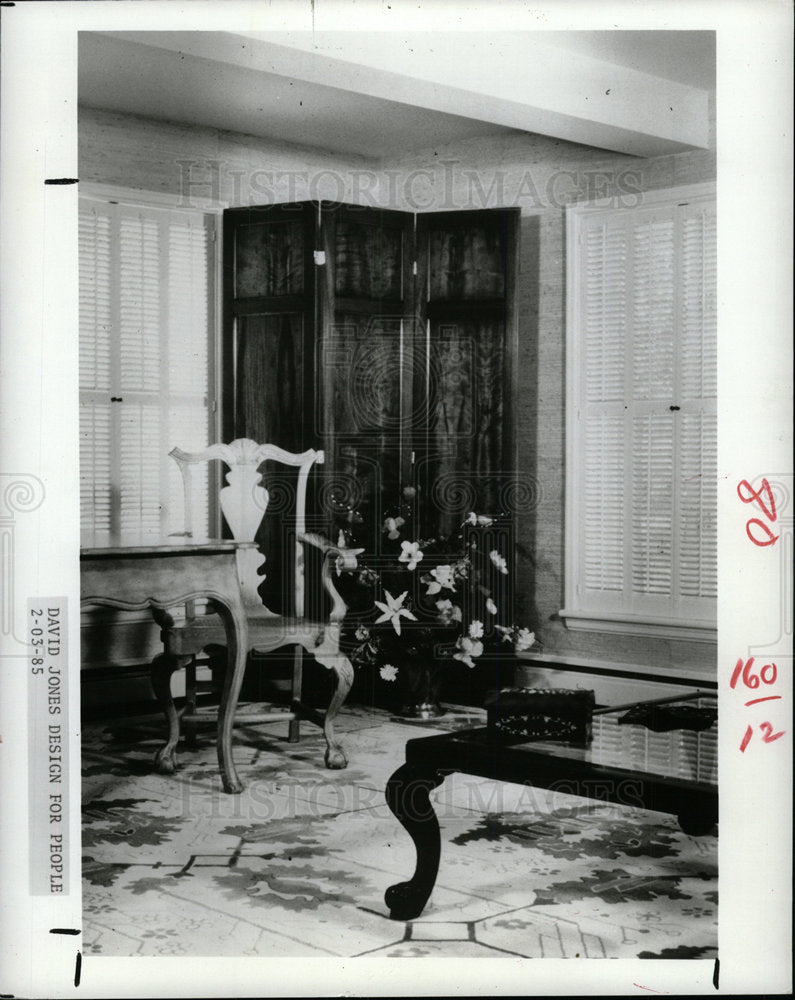 1985 Press Photo Interior Design Cherry Screen - Historic Images