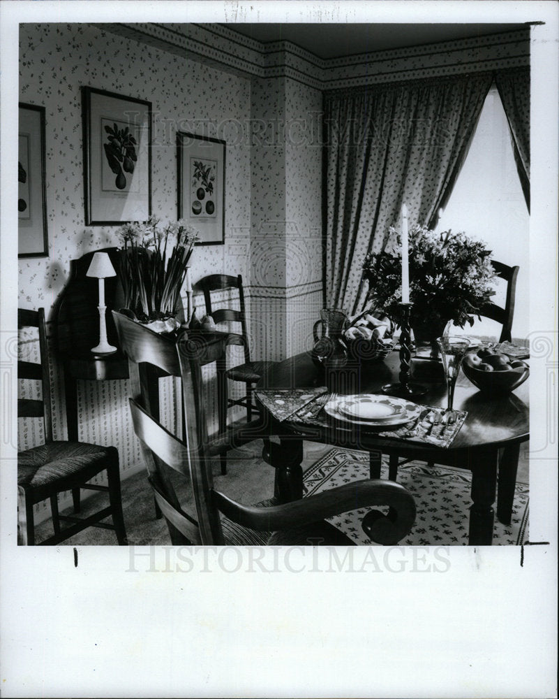 1989 Press Photo Deborah Mallow Designed Dining Room - Historic Images