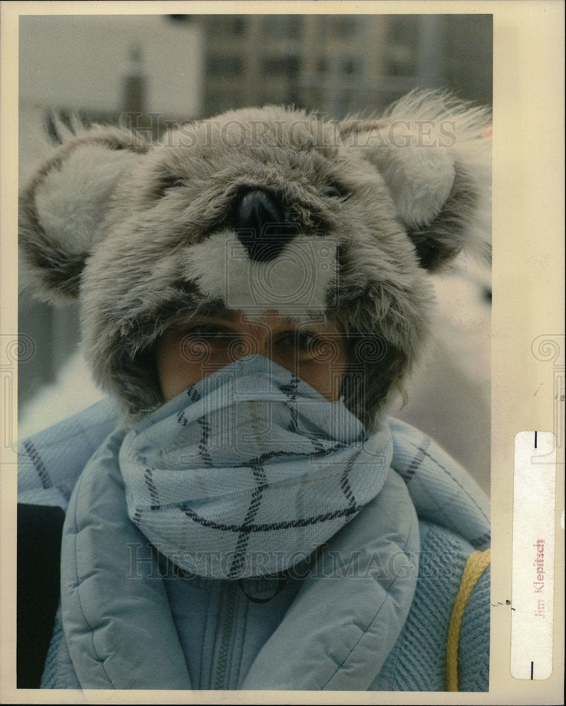 1989 Press Photo Chicago Wood Dale Winter Weather Bear - Historic Images