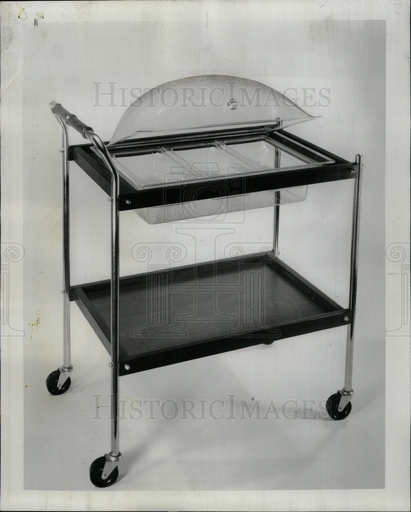 1968 Press Photo Cart/Removable Hot/Cold Server - Historic Images