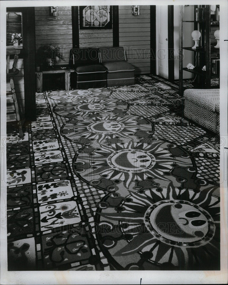 1974 Press Photo Nylon Carpet Playboard - Historic Images
