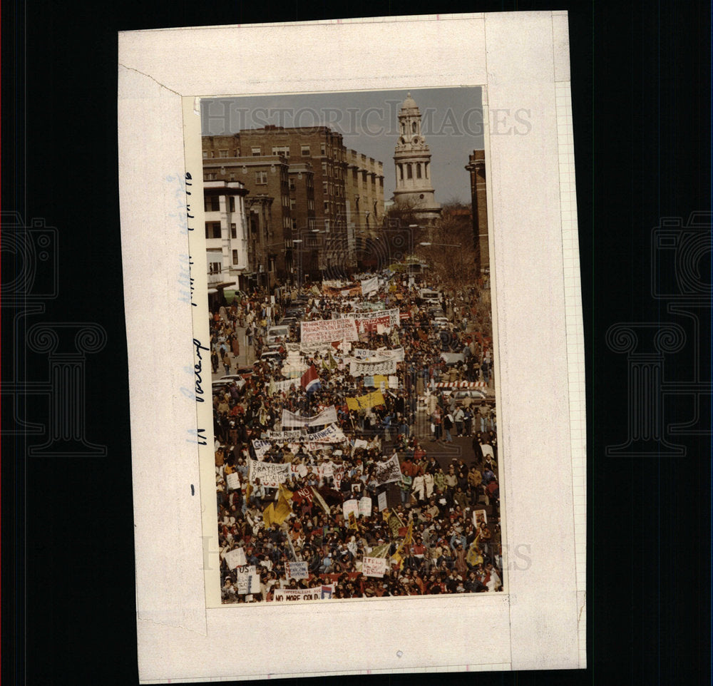 1982 Press Photo Protest El Salvador  White House - Historic Images