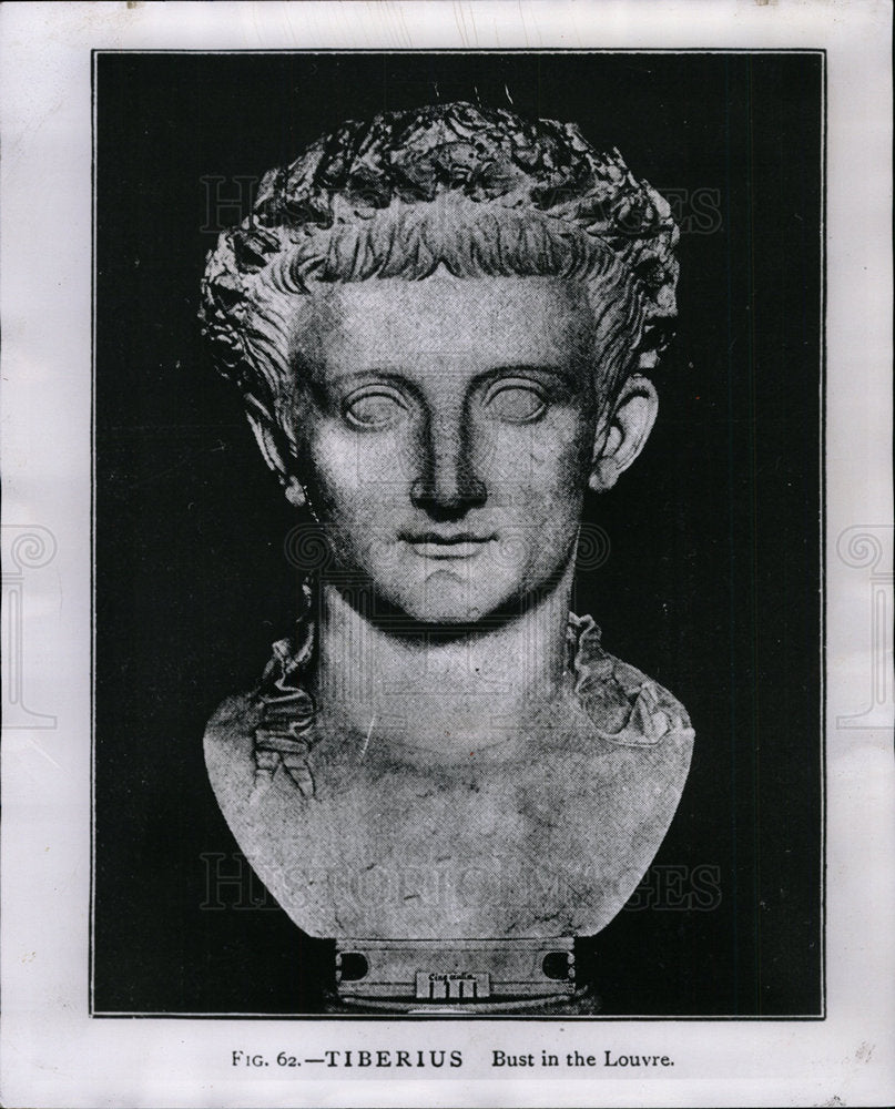 1961 Press Photo Tiberius Bust Roman Emperor Louvre - Historic Images