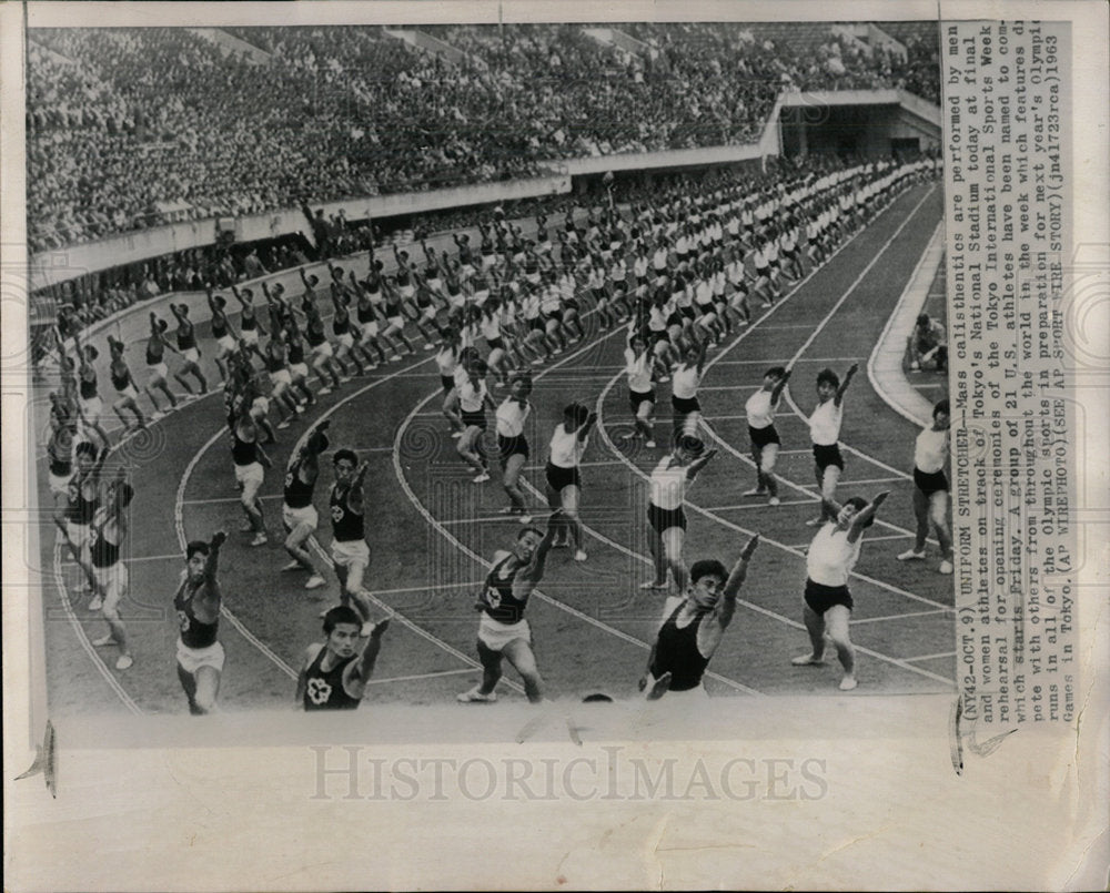 1963 Press Photo Tokyo's National Stadium Rehearsal - Historic Images