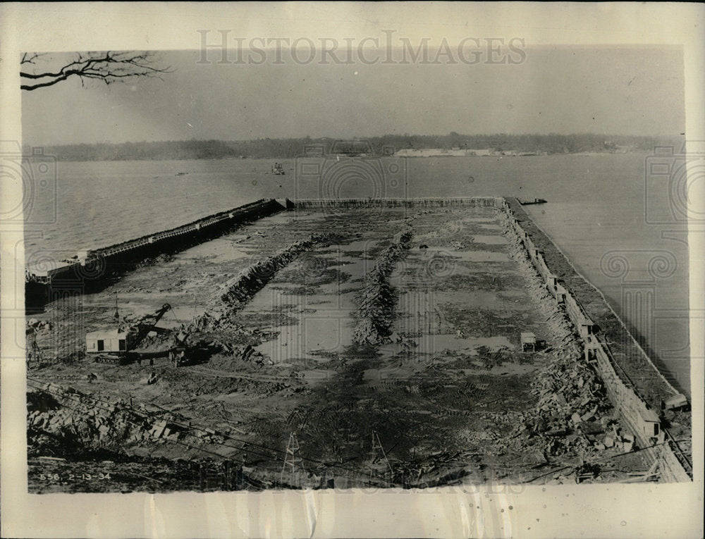 1934 Press Photo Excavation work for the power house  - Historic Images