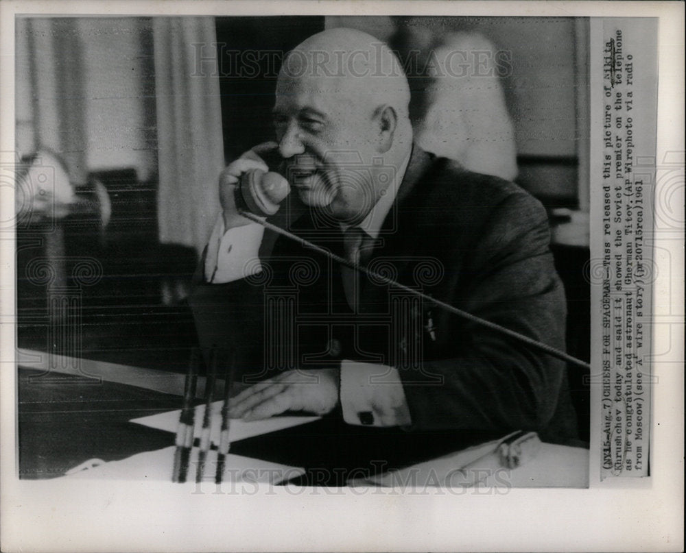 1961 Press Photo Tass Release Picture Nikita Khrushchev - Historic Images