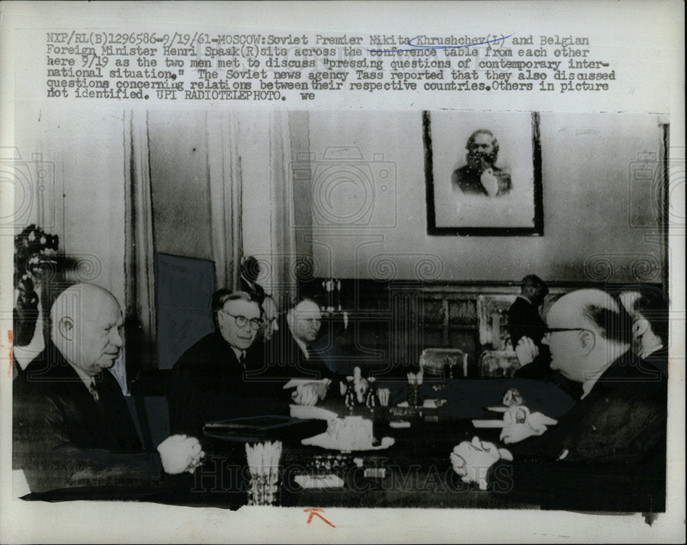 1961 Press Photo Soviet Premier Khrushchev Belgian - Historic Images