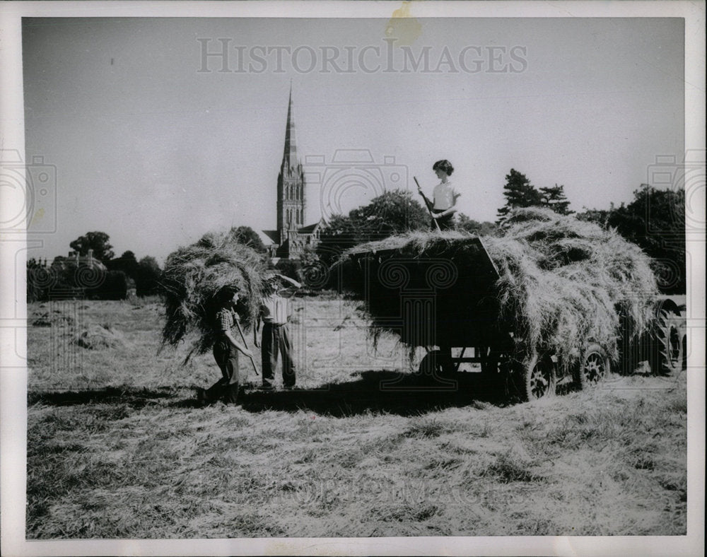 1954 Press Photo Salisbury Cathedral English Farmer - RRY59355 - Historic Images