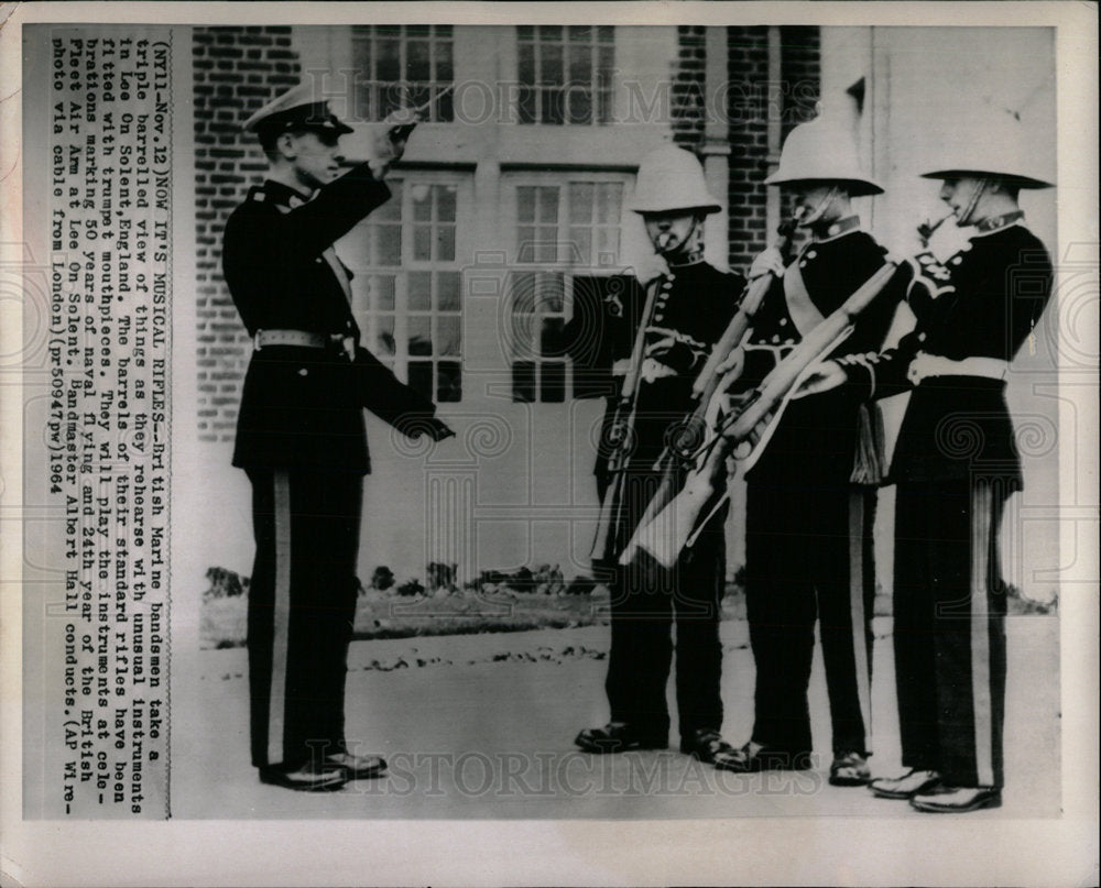 1964 Press Photo British Marine Bands Lee On Solent - Historic Images