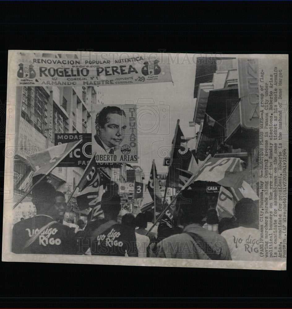 1964 Press Photo Central Avenue Panama City Marchers - Historic Images