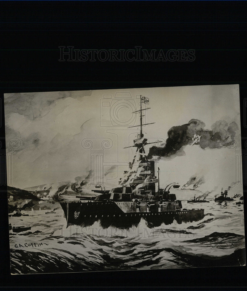 Press Photo Warspite Largest Battle Ships British Navy - Historic Images