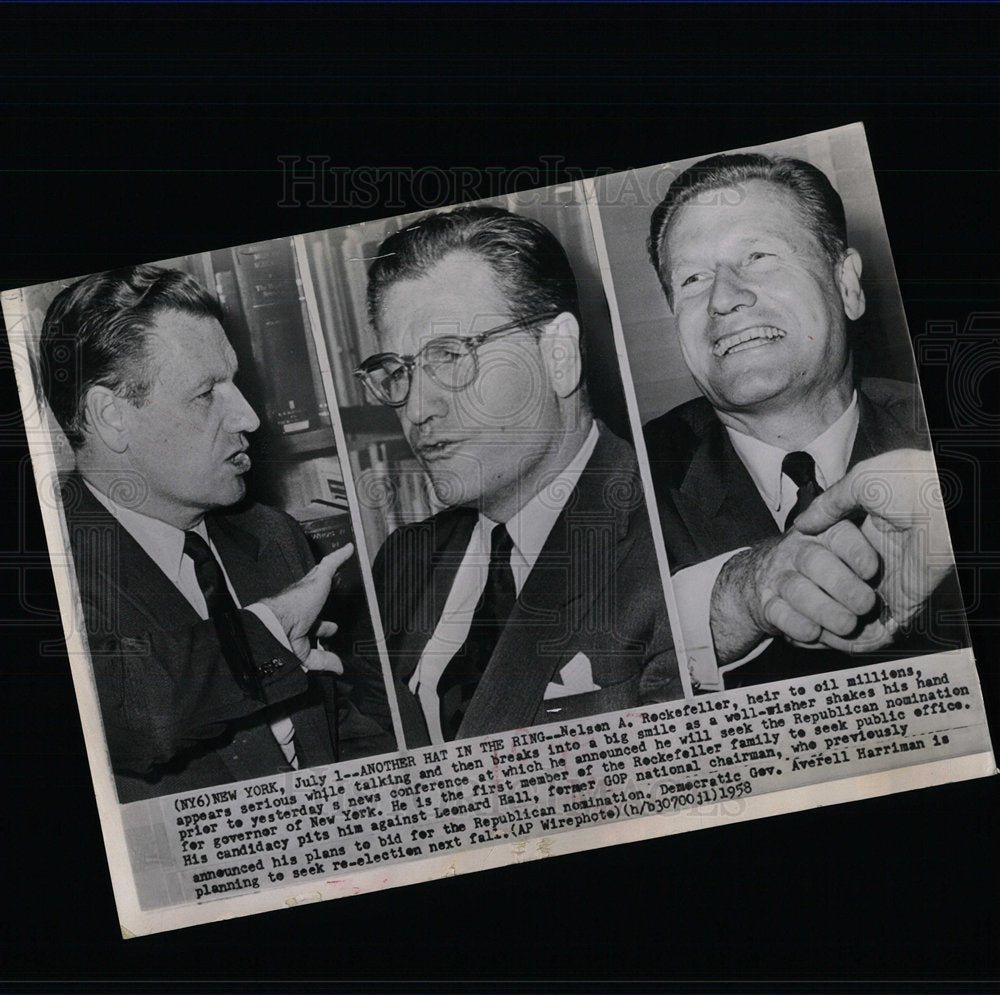 1958 New York Governor Nelson Rockefeller - Historic Images